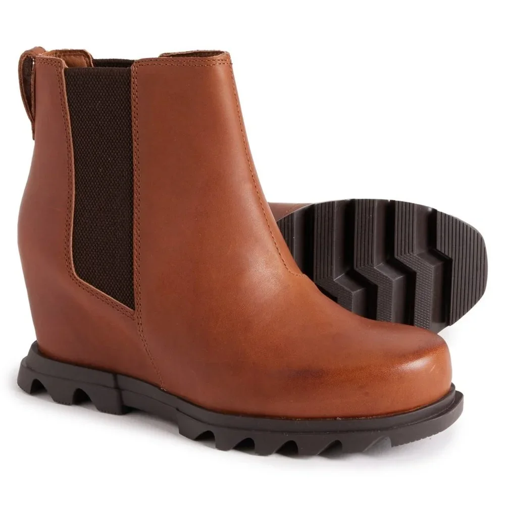 NWT Sorel Joan of Arctic Wedge III Chelsea Boots - Waterproof, Leather 663sn - Picture 1 of 6